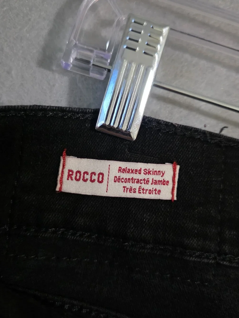 True Religion Mens Black Flap Pockets Rocco Relaxed Skinny Jeans Size 36x33.5
